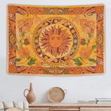 Tapestry yugarlibi brændende sol forårsblomster vintage væg Hjem - Tilbehør og dekorationer Naty Shop Orange 210L X 150B Cm