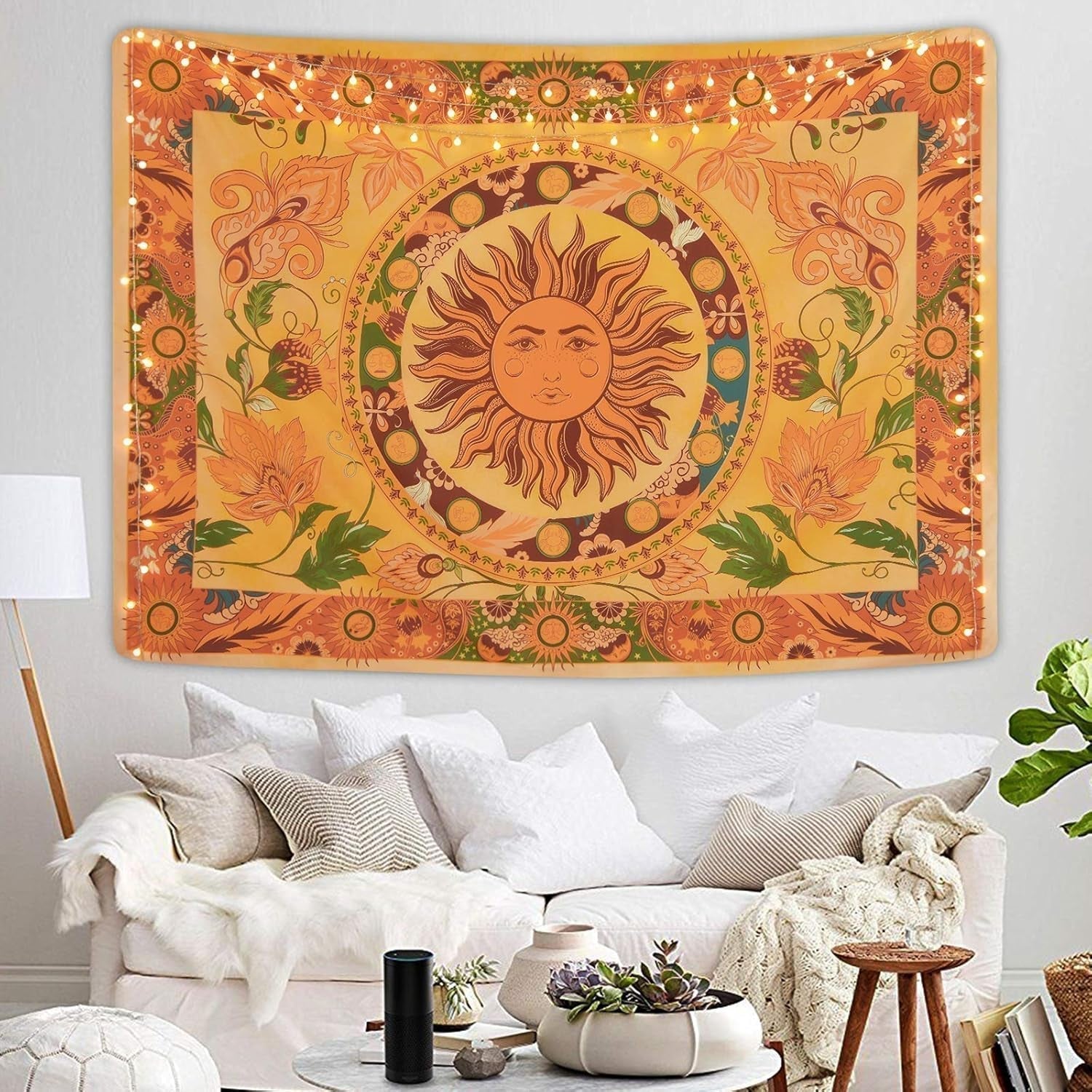 Tapestry yugarlibi brændende sol forårsblomster vintage væg Hjem - Tilbehør og dekorationer Naty Shop