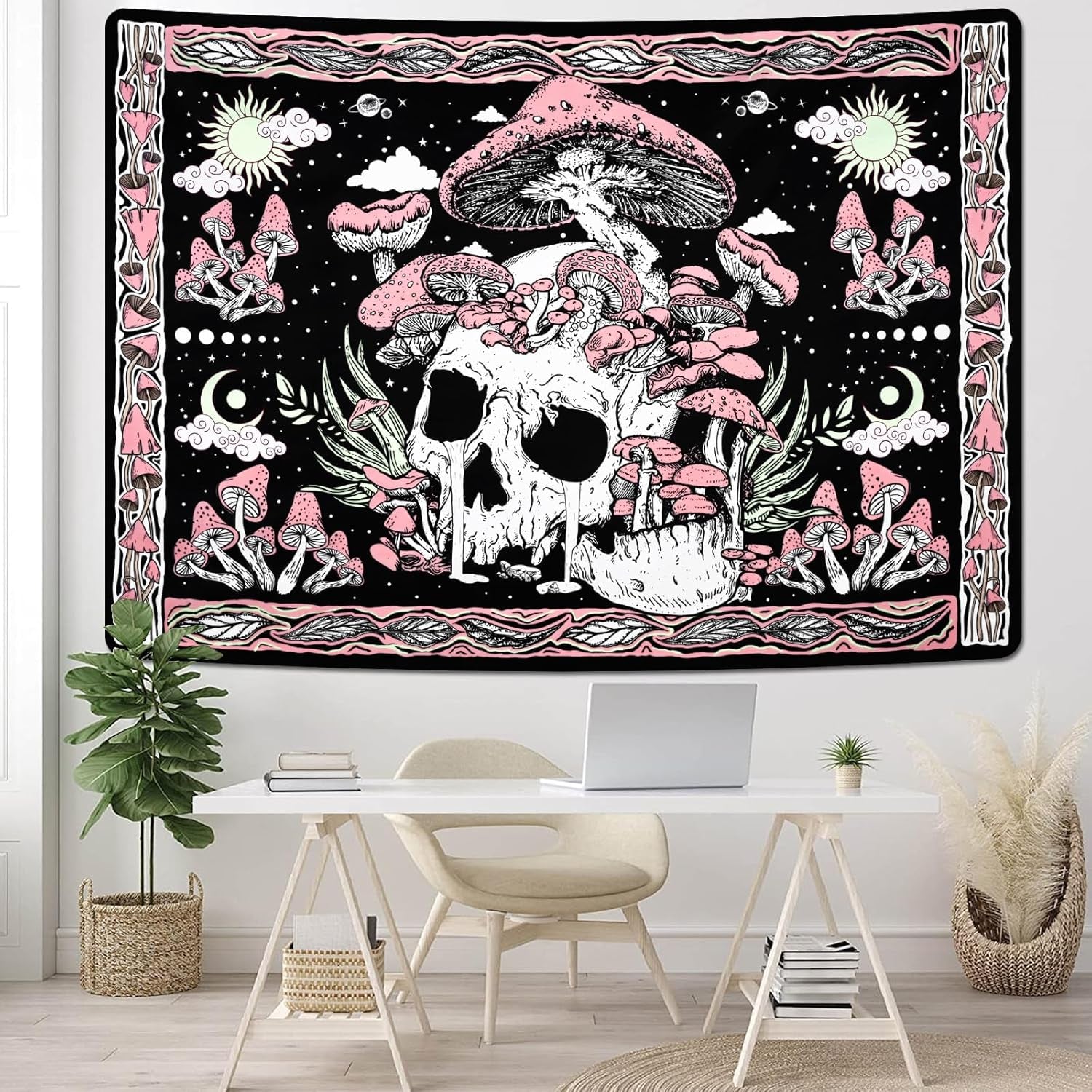 Gobelin yugarlibi pink kranium svampe skelet Hjem - Tilbehør og dekorationer Naty Shop