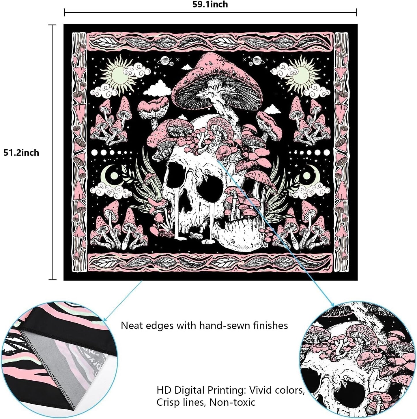 Gobelin yugarlibi pink kranium svampe skelet Hjem - Tilbehør og dekorationer Naty Shop