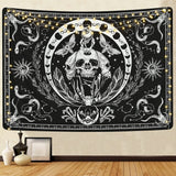 Tapestry yugarlibi skelet sort slangemøl æstetisk lærred Hjem - Tilbehør og dekorationer Naty Shop Sort 150L X 130B Cm