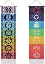 yugarlibi gobelin sæt chakra vedhæng meditation yoga trippy Hjem - Tilbehør og dekorationer Naty Shop Chakra hvid og sort 130X32,5 cm