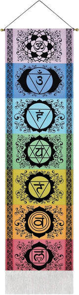 Yugarlibi gobelin sæt af chakra meditation yoga trippy gobelin Hjem - Tilbehør og dekorationer Naty Shop Sort 130L X 32,5B Cm
