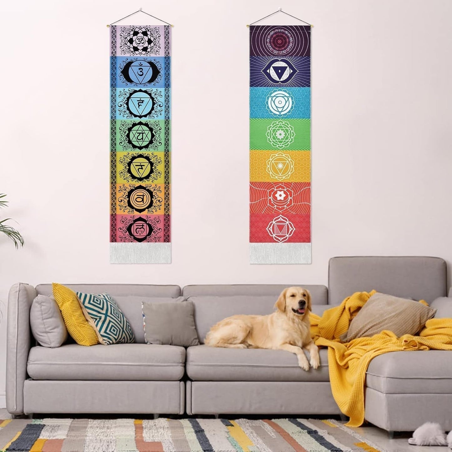 Tapestry yugarlibi hængende sæt chakra meditation yoga trippy Hjem - Tilbehør og dekorationer Naty Shop