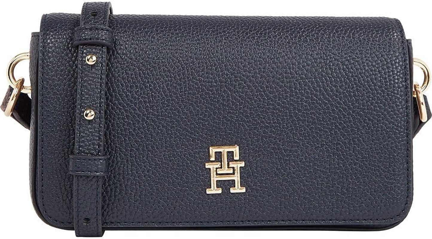 Tommy Hilfiger Crossbody Taske Emblem Flap Crossover Små Tasker Kvinder Naty Shop Space Blue