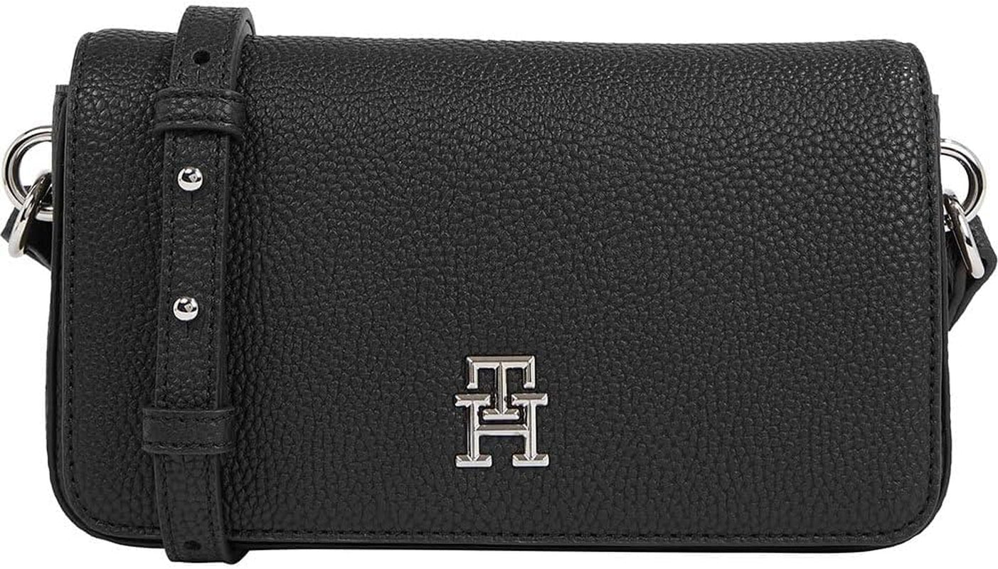 Tommy Hilfiger Crossbody Taske Emblem Flap Crossover Små Dametasker Naty Shop Sort