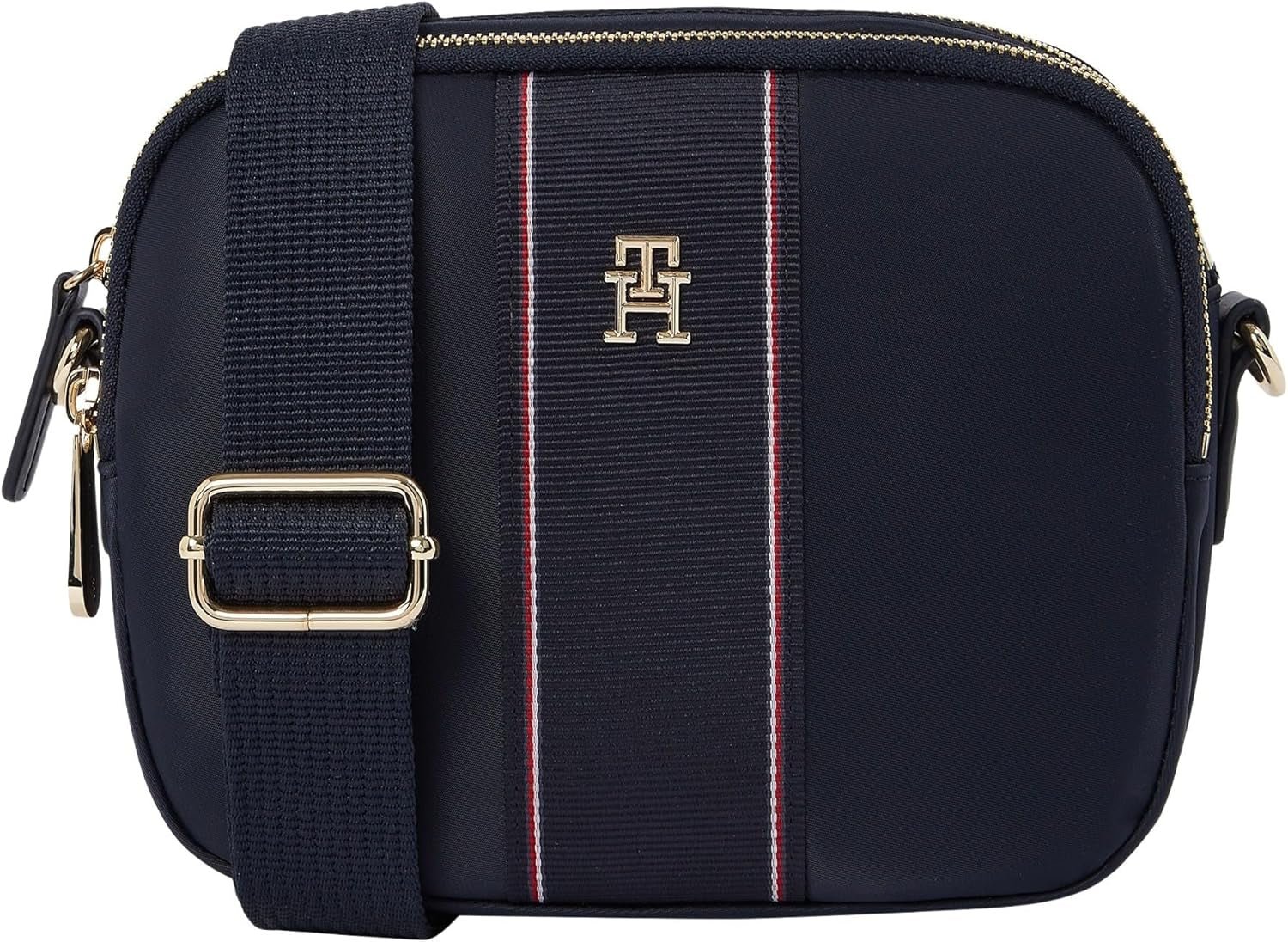 TOMMY HILFIGER Valmue-kamerataske til kvinder Aw0aw17230 Crossover-bagage og rejseudstyr Naty Shop Blue (Space Blue Body)