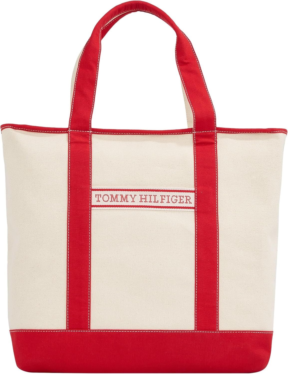 TOMMY HILFIGER Kvinder Th Summer Canvas Tote Aw0aw17421 Mulepose Tasker Kvinder Naty Shop Rød (primær rød)