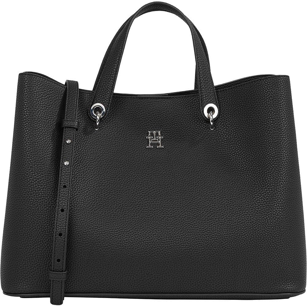 Tommy Hilfiger taske emblem aftagelig skulderrem Tasker Dame Naty Shop Sort (Sort)