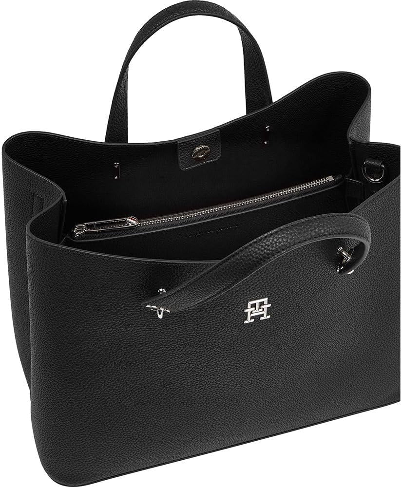 Tommy Hilfiger satcheltaske emblem aftagelig skulderrem Tasker Dame Naty Shop