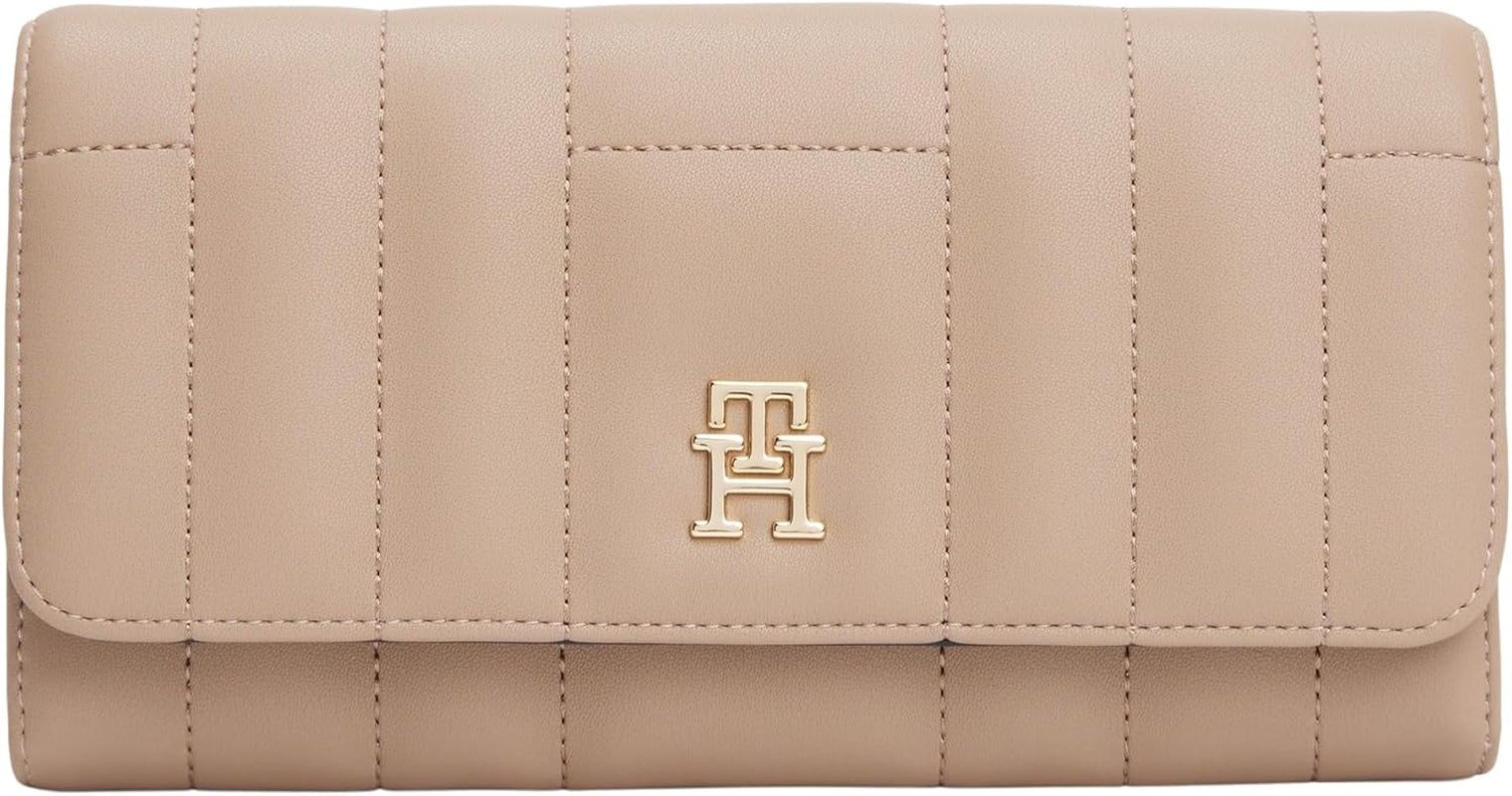 Tommy Hilfiger Kvinders Feminin Flap Stor tegnebog, Beige (Coastal Taupe), One Size Damepung Naty Shop Standardtitel