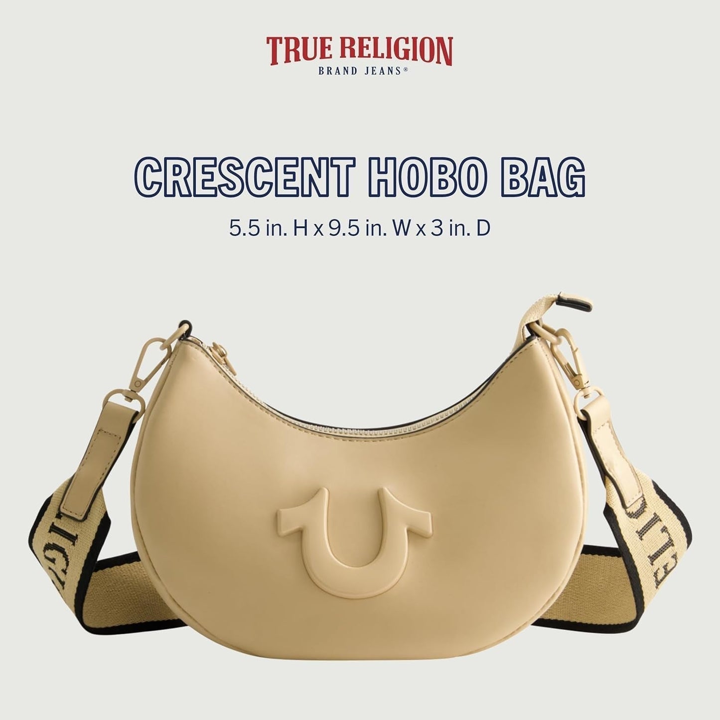 True Religion Dame skuldertaske Pung, Crescent Hobo Håndtaske med justerbar aftagelig rem og Horseshoe Logo Dame Tasker Naty Shop