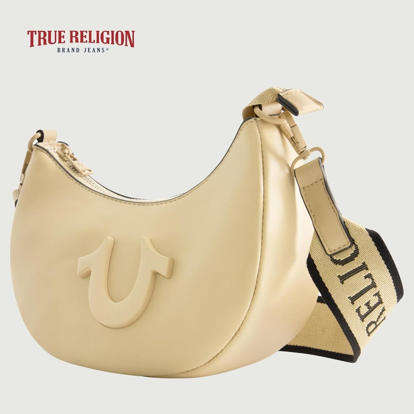 True Religion Dame skuldertaske Pung, Crescent Hobo Håndtaske med justerbar aftagelig rem og Horseshoe Logo Dame Tasker Naty Shop