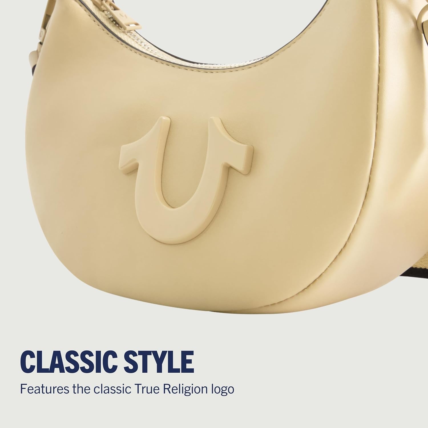 True Religion Dame skuldertaske Pung, Crescent Hobo Håndtaske med justerbar aftagelig rem og Horseshoe Logo Dame Tasker Naty Shop