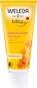 WELEDA Organic Baby Calendula Face Cream - Naturlig kosmetisk fugtighedscreme med mandelolie og bivoks til tør hudpleje. Naturlig ansigtsplejecreme til babyer og børn (1x 50ml) Børn - Bad og hudpleje Naty Shop
