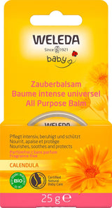 WELEDA Organic Baby Calendula Magic Balm - Universal balsam af naturlig kosmetik til ansigt og krop til at pleje og berolige tør hud og læber. Universal rig balsam til babyer og børn (1x 25g) Børn - Bad og hudpleje Naty Shop
