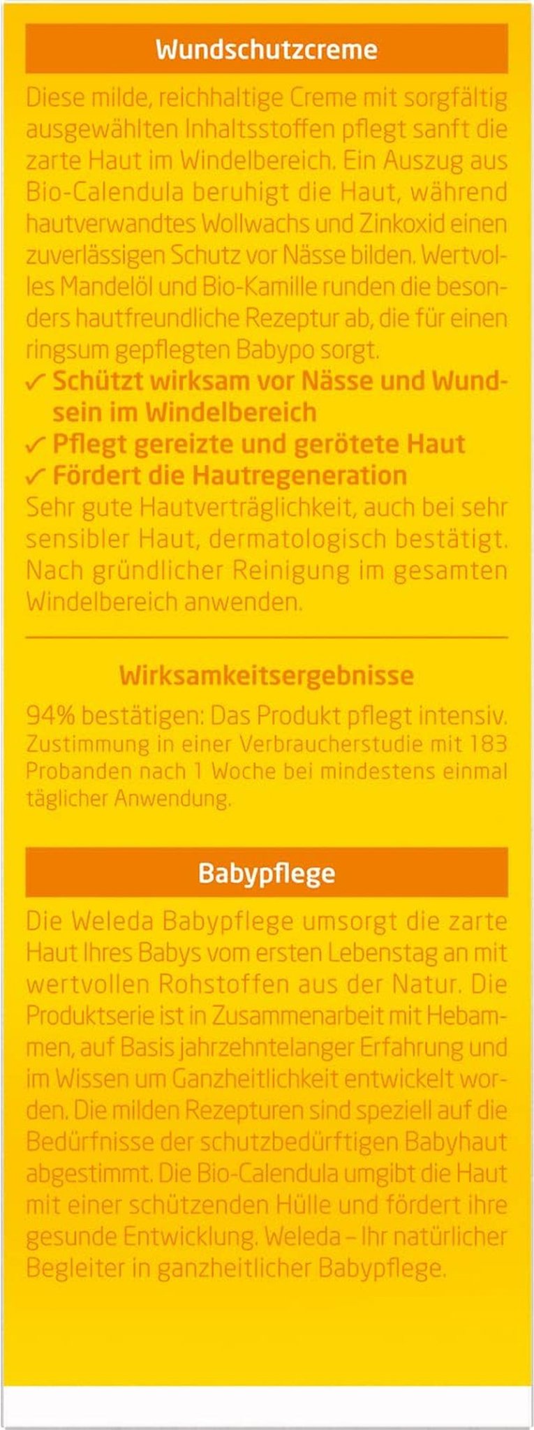 WELEDA Organic Baby Calendula Wound Protection Cream 75ml - Naturlig kosmetik sårsalve / babycreme til beskyttelse af babys følsomme hud i bleområdet. Hjælper mod rødme, irriteret hud og smerter Børn - Bath and Skincare Naty Shop