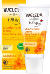 WELEDA Organic Baby Calendula Wound Protection Cream 75ml - Naturlig kosmetik sårsalve / babycreme til beskyttelse af babys følsomme hud i bleområdet. Hjælper mod rødme, irriteret hud og smerter Børn - Bad og hudpleje Naty Shop Wound Protection Cream 30 Ml
