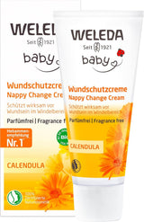 WELEDA Organic Baby Calendula Wound Protection Cream 75ml - Naturlig kosmetik sårsalve / babycreme til beskyttelse af babys følsomme hud i bleområdet. Hjælper med rødme, irriteret hud og smerter Børn - Bad og Hudpleje Naty Shop Sårbeskyttelsescreme 75ml uden duft