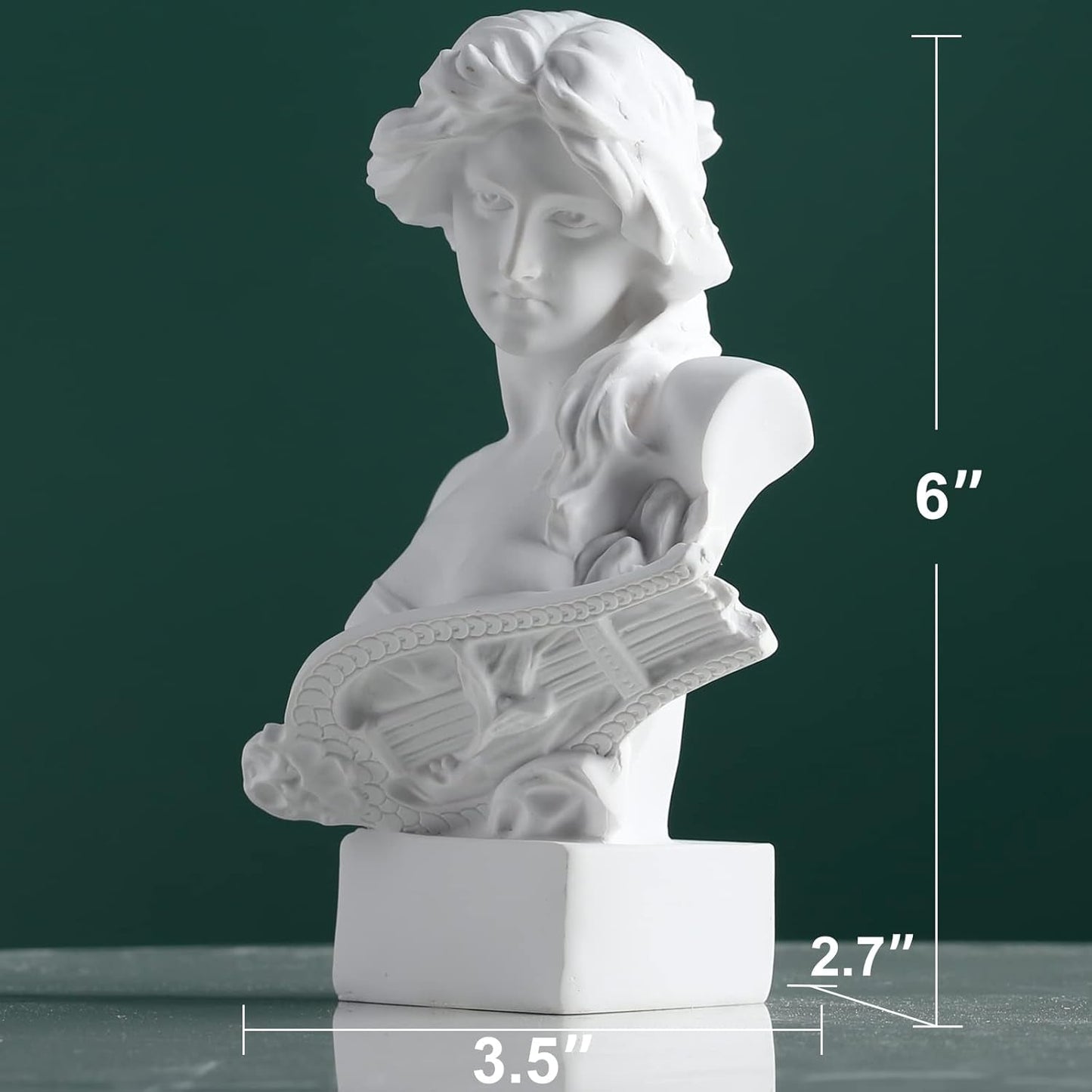 XMGZQ Hvid Aphrodite Statue Skulptur, Harpiks græsk Mytologi Buste Statue, til Coquette Room Decoration, Dark Academia Room Decoration, Boghylder, Skillevæg, Sofabord Centerpiece Statuetter og skulpturer Naty Shop