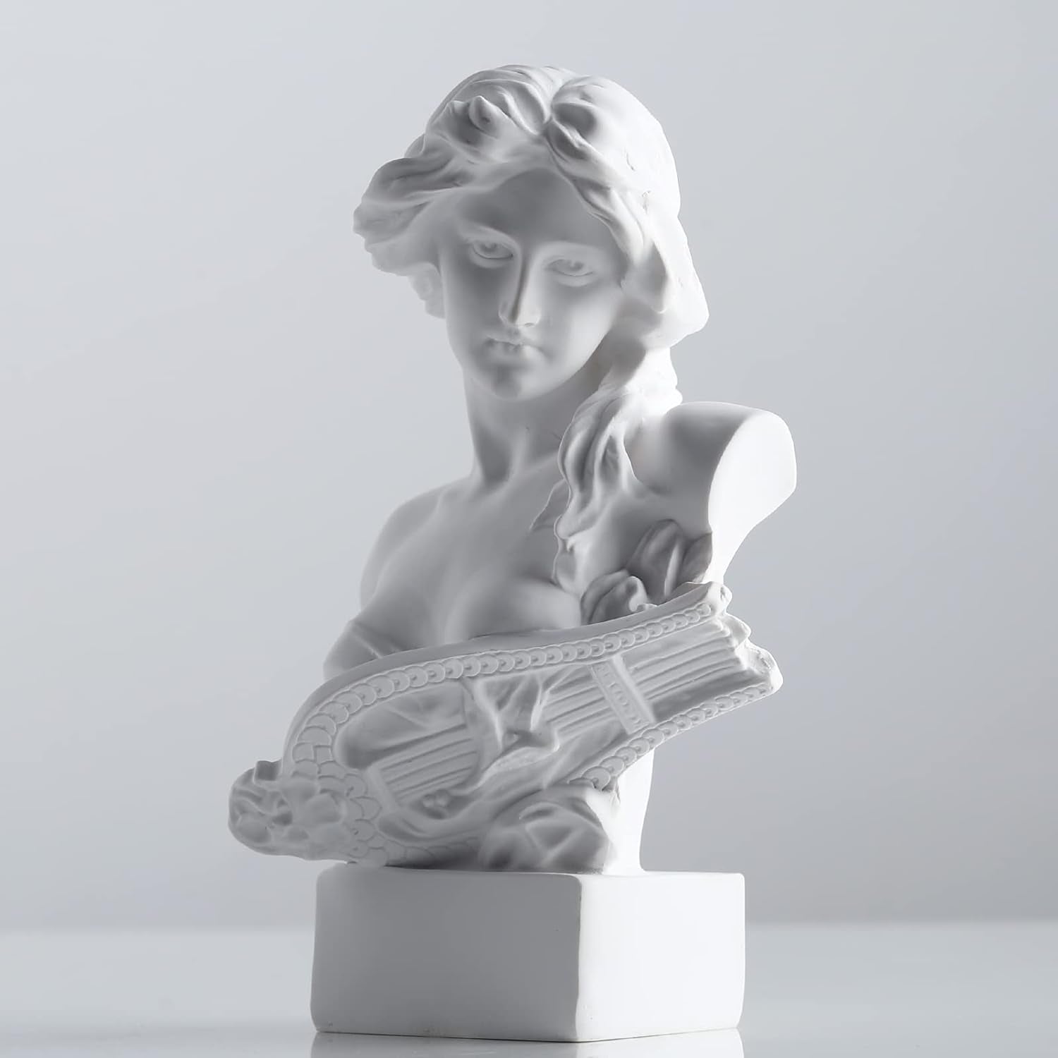 XMGZQ Hvid Aphrodite Statue Skulptur, Resin græsk Mytologi Buste Statue, til Coquette Room Decoration, Dark Academia Room Decoration, Boghylder, Skillevæg, Sofabord Midtpunkt Statuetter og skulpturer Naty Shop White