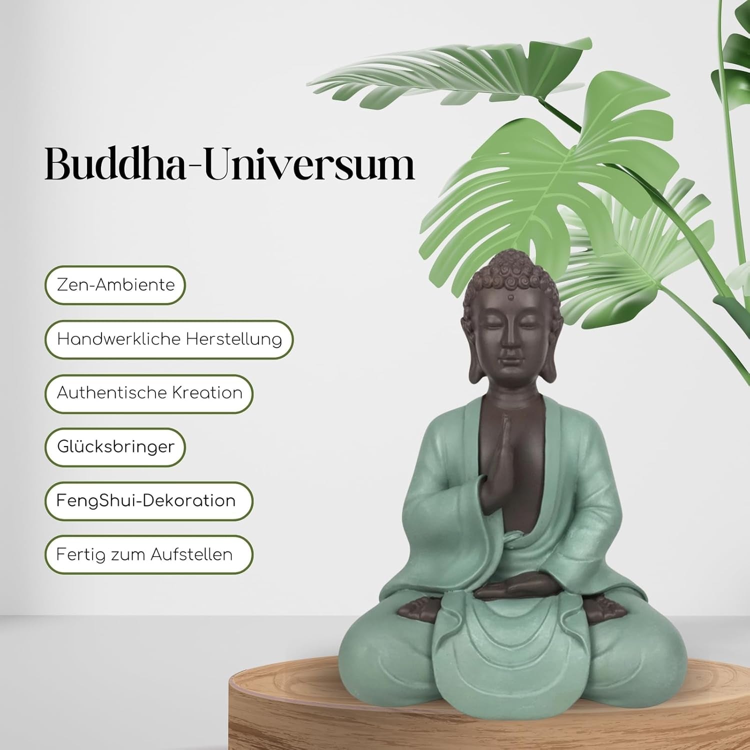 Zen Arôme SBM5 Zen Bodhi statue, grøn/brun, 20 cm høje statuetter og skulpturer Naty Shop