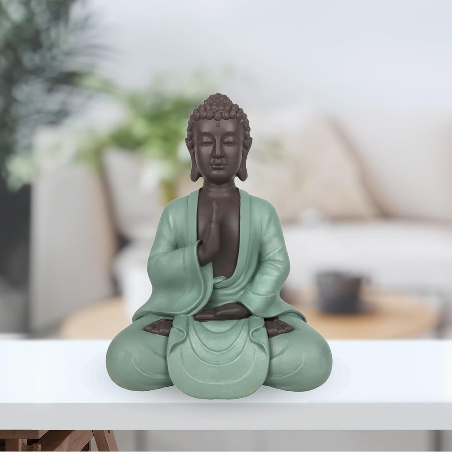 Zen Arôme SBM5 Zen Bodhi statue, grøn/brun, 20 cm høje statuetter og skulpturer Naty Shop