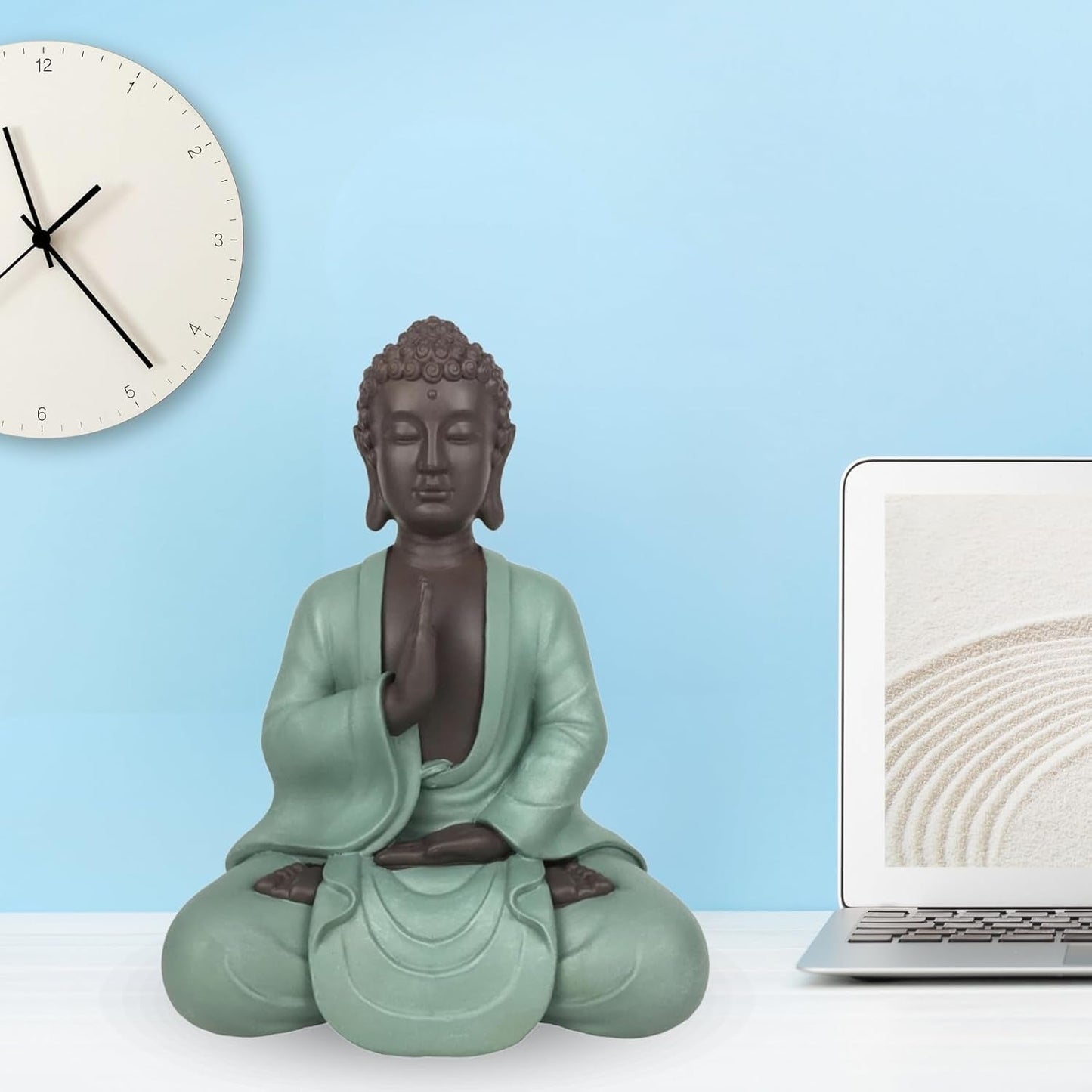 Zen Arôme SBM5 Zen Bodhi statue, grøn/brun, 20 cm høje statuetter og skulpturer Naty Shop