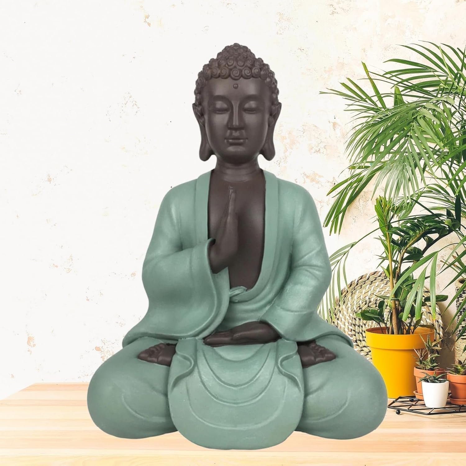 Zen Arôme SBM5 Zen Bodhi statue, grøn/brun, 20 cm høje statuetter og skulpturer Naty Shop