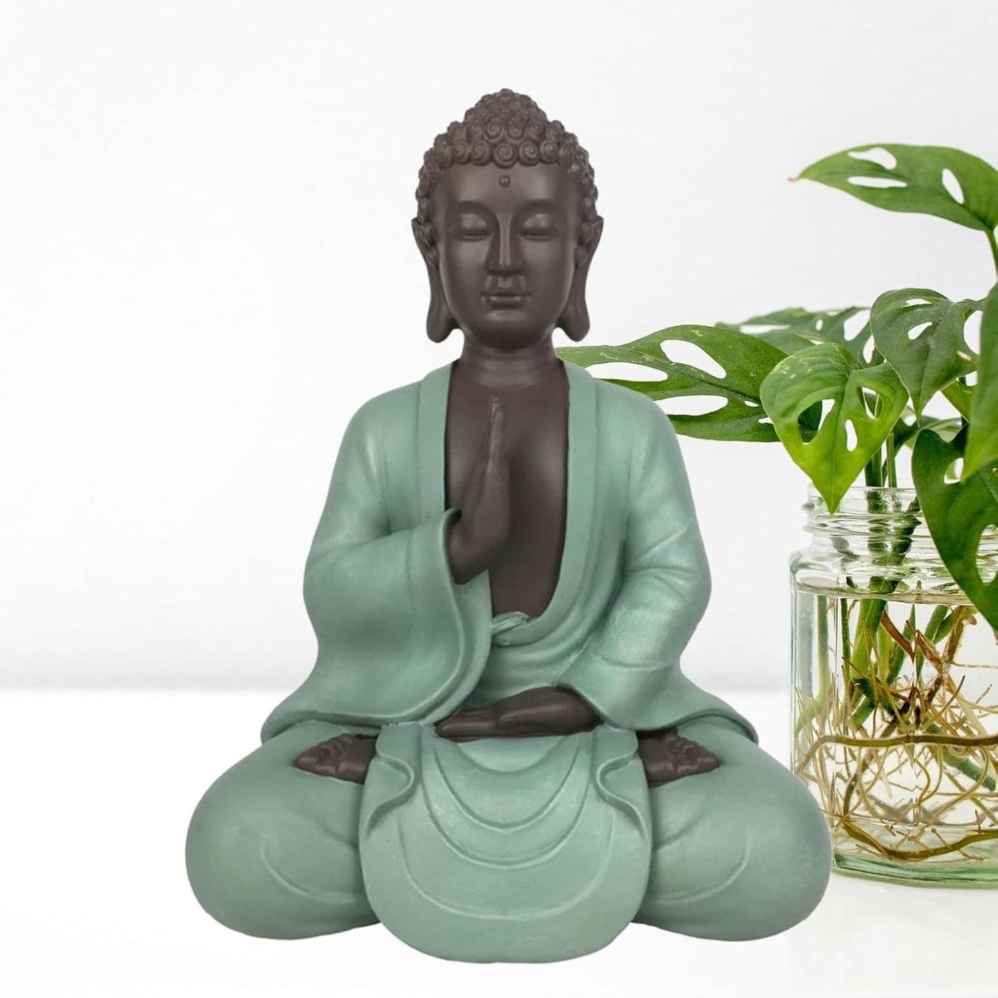 Zen Arôme SBM5 Zen Bodhi statue, grøn/brun, 20 cm høje statuetter og skulpturer Naty Shop