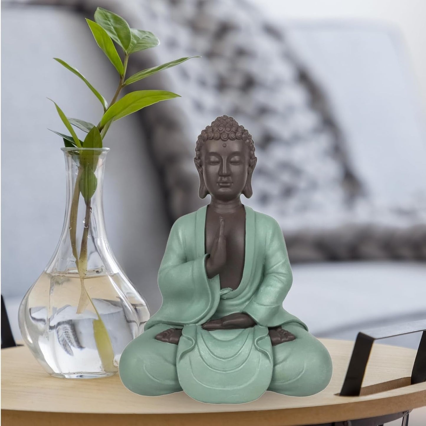 Zen Arôme SBM5 Zen Bodhi statue, grøn/brun, 20 cm høje statuetter og skulpturer Naty Shop