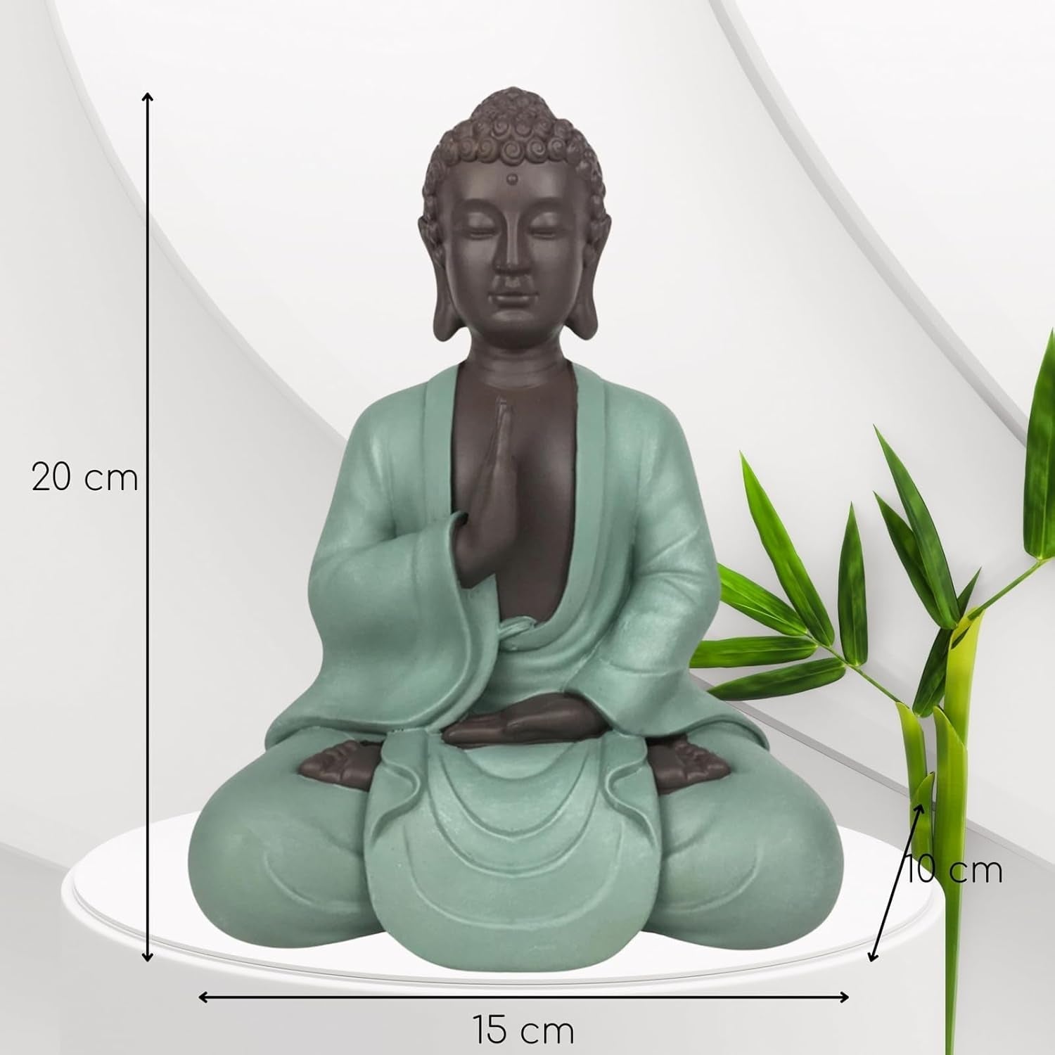 Zen Arôme SBM5 Zen Bodhi statue, grøn/brun, 20 cm høje statuetter og skulpturer Naty Shop