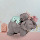 Zen'Light Statue Buddha Bonze Sleeping on Elephant - Zen-atmosfære i dit hellige rum - smuk lovende figur -H 9,5 cm, Brune og grønne statuetter og skulpturer Naty Shop