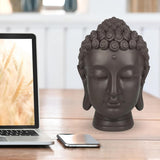 Zen'Light - Statuette med Buddha hoved - Dekoration til Zen, meditation og feng shui - Gave til en afslappende og spirituel atmosfære - Buddha statuette - Højde: 20 cm - Farve: grøn/brun Statuetter og skulpturer Naty Shop