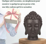 Zen'Light - Statuette med Buddha hoved - Dekoration til Zen, meditation og feng shui - Gave til en afslappende og spirituel atmosfære - Buddha statuette - Højde: 20 cm - Farve: grøn/brun Statuetter og skulpturer Naty Shop