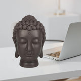 Zen'Light - Statuette med Buddha hoved - Dekoration til Zen, meditation og feng shui - Gave til en afslappende og spirituel atmosfære - Buddha statuette - Højde: 20 cm - Farve: grøn/brun Statuetter og skulpturer Naty Shop