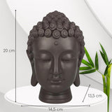 Zen'Light - Statuette med Buddha hoved - Dekoration til Zen, meditation og feng shui - Gave til en afslappende og spirituel atmosfære - Buddha statuette - Højde: 20 cm - Farve: grøn/brun Statuetter og skulpturer Naty Shop