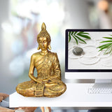 Zen'Light - Statuette med Buddha hoved Sanci - Dekoration til Zen, meditation og feng shui - Gave til en afslappende og spirituel atmosfære - Buddha statue - Højde: 18 cm - Farve: guld Statuetter og skulpturer Naty Shop