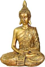 Zen'Light - Sanci Buddha hovedstatuette - Dekoration til Zen, meditation og feng shui - Gave til en afslappende og spirituel atmosfære - Buddha statue - Højde: 18 cm - Farve: guld Statuetter og skulpturer Naty Shop Standard titel