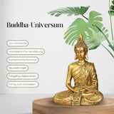 Zen'Light - Statuette med Buddha hoved Sanci - Dekoration til Zen, meditation og feng shui - Gave til en afslappende og spirituel atmosfære - Buddha statue - Højde: 18 cm - Farve: guld Statuetter og skulpturer Naty Shop