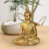 Zen'Light - Statuette med Buddha hoved Sanci - Dekoration til Zen, meditation og feng shui - Gave til en afslappende og spirituel atmosfære - Buddha statue - Højde: 18 cm - Farve: guld Statuetter og skulpturer Naty Shop