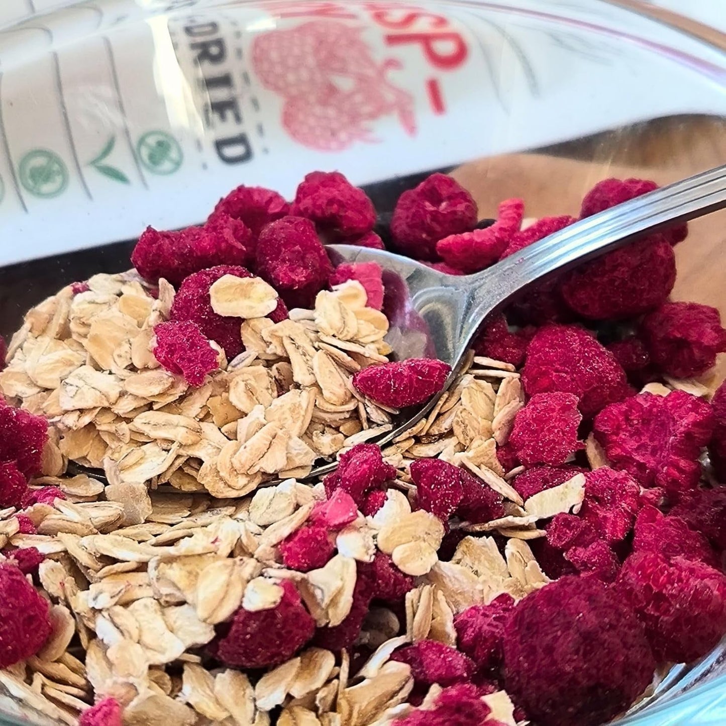 Frysetørrede hindbær Knækkede stykker | XL 300g Frysetørret tørret frugt | Tørrede hindbær Glutenfri Frysetørret frugt | Frysetørrede frugter | Frysetørrede hindbær Naty Shop dehydrerede produkter